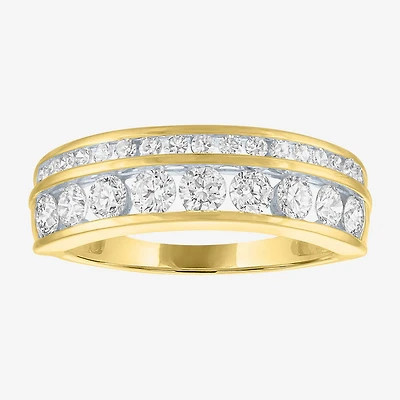 (G-H / Si-I1)) Womens 6.5MM 1 CT. T.W. Lab Grown White Diamond 10K Gold Anniversary Wedding Band