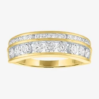 (G-H / Si-I1)) Womens 6.5MM 1 CT. T.W. Lab Grown White Diamond 10K Gold Anniversary Wedding Band