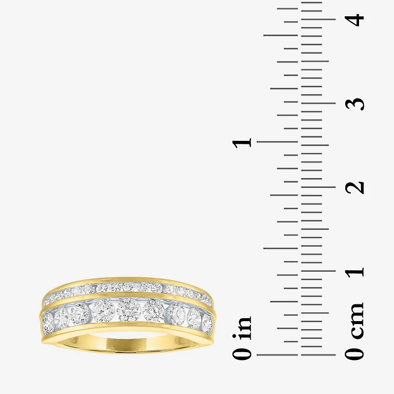 (G-H / Si-I1)) Womens 6.5MM 1 CT. T.W. Lab Grown White Diamond 10K Gold Anniversary Wedding Band