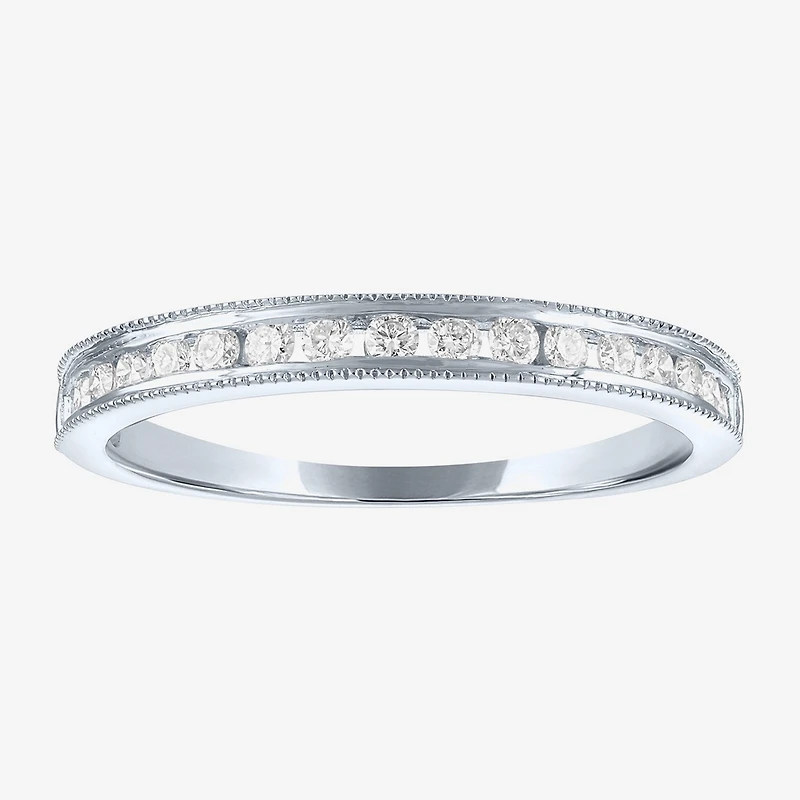 (G-H / Si2-I1) Womens 1/4 CT. T.W. Lab Grown White Diamond 10K Gold Wedding Band