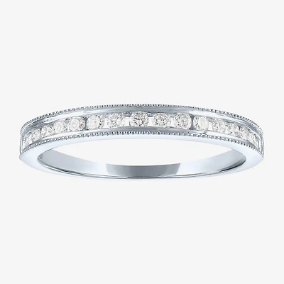 (G-H / Si2-I1) Womens 1/4 CT. T.W. Lab Grown White Diamond 10K Gold Wedding Band