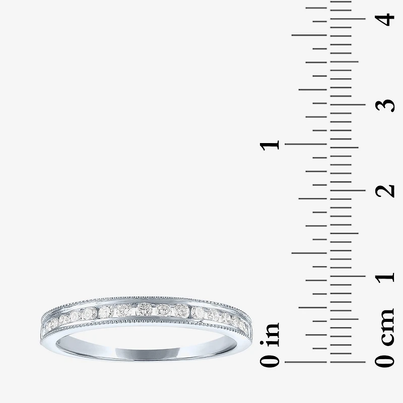 (G-H / Si2-I1) Womens 1/4 CT. T.W. Lab Grown White Diamond 10K Gold Wedding Band