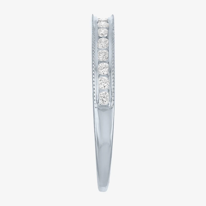 (G-H / Si2-I1) Womens 1/4 CT. T.W. Lab Grown White Diamond 10K Gold Wedding Band
