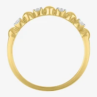 (G-H / Si2 I1) Womens 1/10 CT. T.W. Lab Grown White Diamond 10K Gold Heart Anniversary Wedding Band