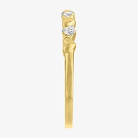 (G-H / Si2 I1) Womens 1/10 CT. T.W. Lab Grown White Diamond 10K Gold Heart Anniversary Wedding Band