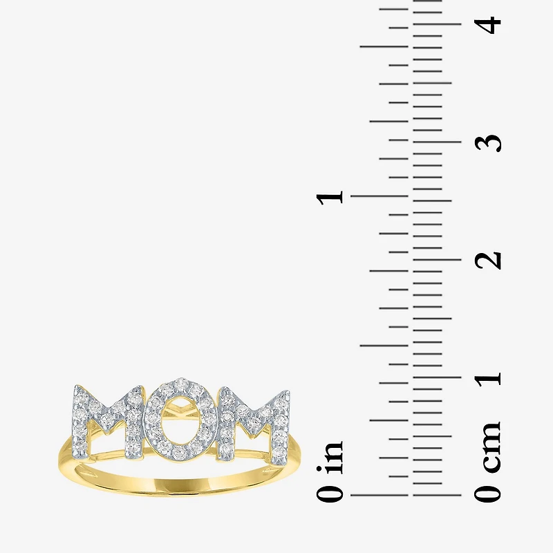 Diamond Addiction (G-H, Si2-I1) "Mom" Womens 1/4 CT. T.W. Lab Grown White 14K Gold Over Silver Sterling Band