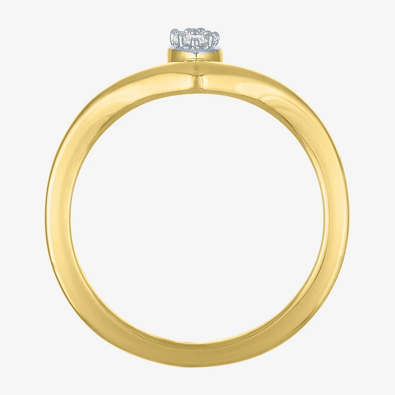 Diamond Addiction (G-H, Si2-I1) Womens 1/10 CT. T.W. Lab Grown White 14K Gold Over Silver Sterling Marquise Cocktail Ring