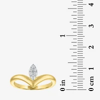 Diamond Addiction (G-H, Si2-I1) Womens 1/10 CT. T.W. Lab Grown White 14K Gold Over Silver Sterling Marquise Cocktail Ring