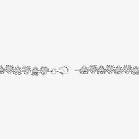 Womens 1/10 CT. T.W. Lab Grown White Diamond Sterling Silver Heart 7.25 Inch Tennis Bracelet