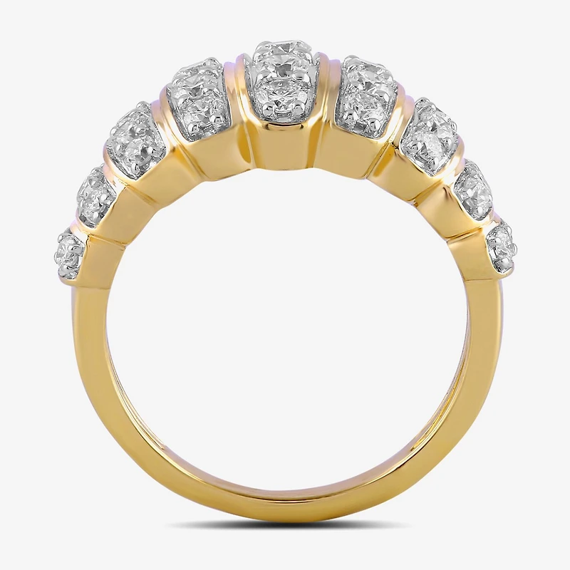 Womens 1 CT. T.W. Lab Grown White Diamond 14K Gold Over Silver Cocktail Ring