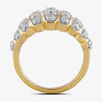 Womens 1 CT. T.W. Lab Grown White Diamond 14K Gold Over Silver Cocktail Ring