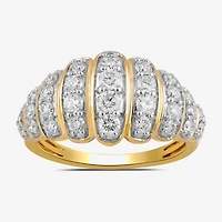 Womens 1 CT. T.W. Lab Grown White Diamond 14K Gold Over Silver Cocktail Ring