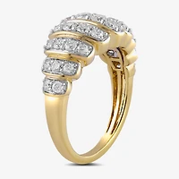 Womens 1 CT. T.W. Lab Grown White Diamond 14K Gold Over Silver Cocktail Ring