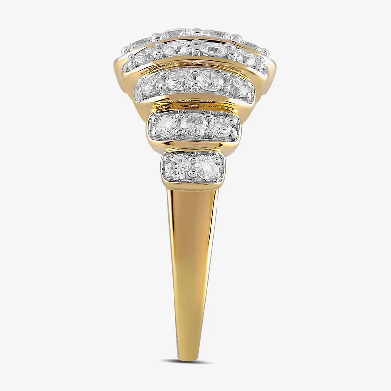 Womens 1 CT. T.W. Lab Grown White Diamond 14K Gold Over Silver Cocktail Ring