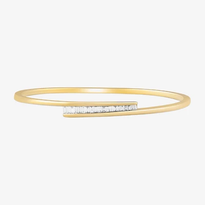 (F-Si1) Womens 1/2 CT. T.W. Lab Grown White Diamond 14K Gold Over Silver Bangle Bracelet