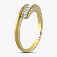 (F / Si1) Womens 1/4 CT. T.W. Lab Grown White Diamond Sterling Silver Crossover Cocktail Ring
