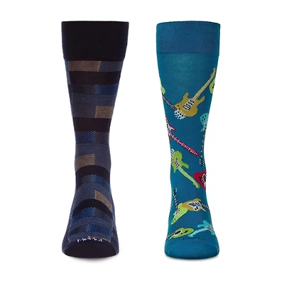 MeMoi Mens 2 Pair Crew Socks