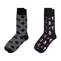 MeMoi Mens 2 Pair Crew Socks