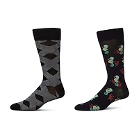 MeMoi Mens 2 Pair Crew Socks