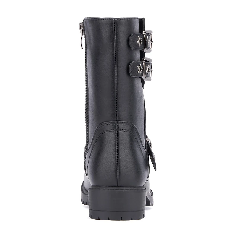 Olivia Miller Little & Big Kid Girls Moto Lug Sole Flat Heel Motorcycle Boots