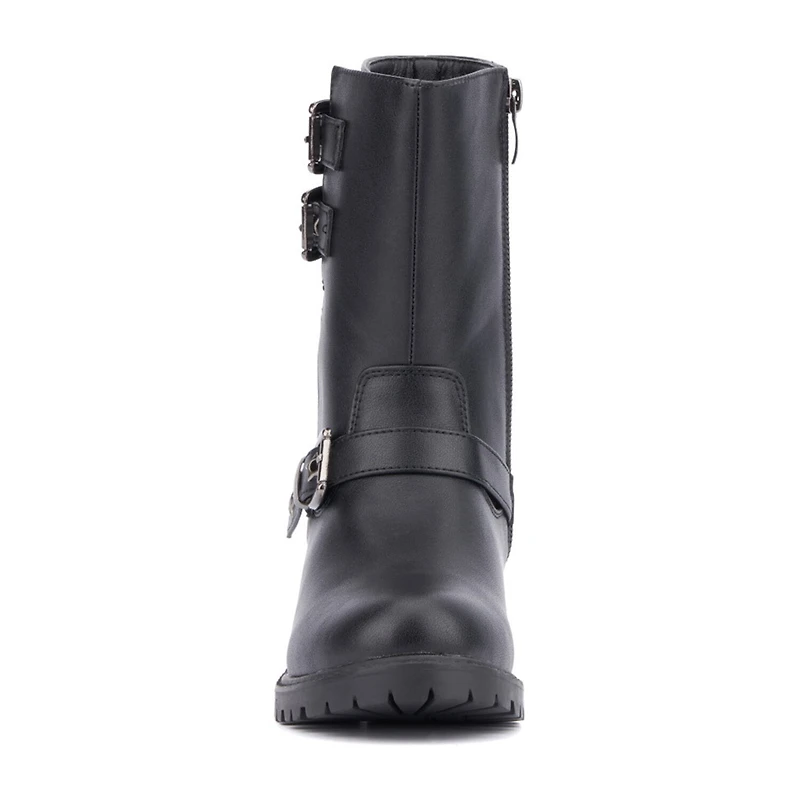 Olivia Miller Little & Big Kid Girls Moto Lug Sole Flat Heel Motorcycle Boots