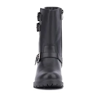 Olivia Miller Little & Big Kid Girls Moto Lug Sole Flat Heel Motorcycle Boots