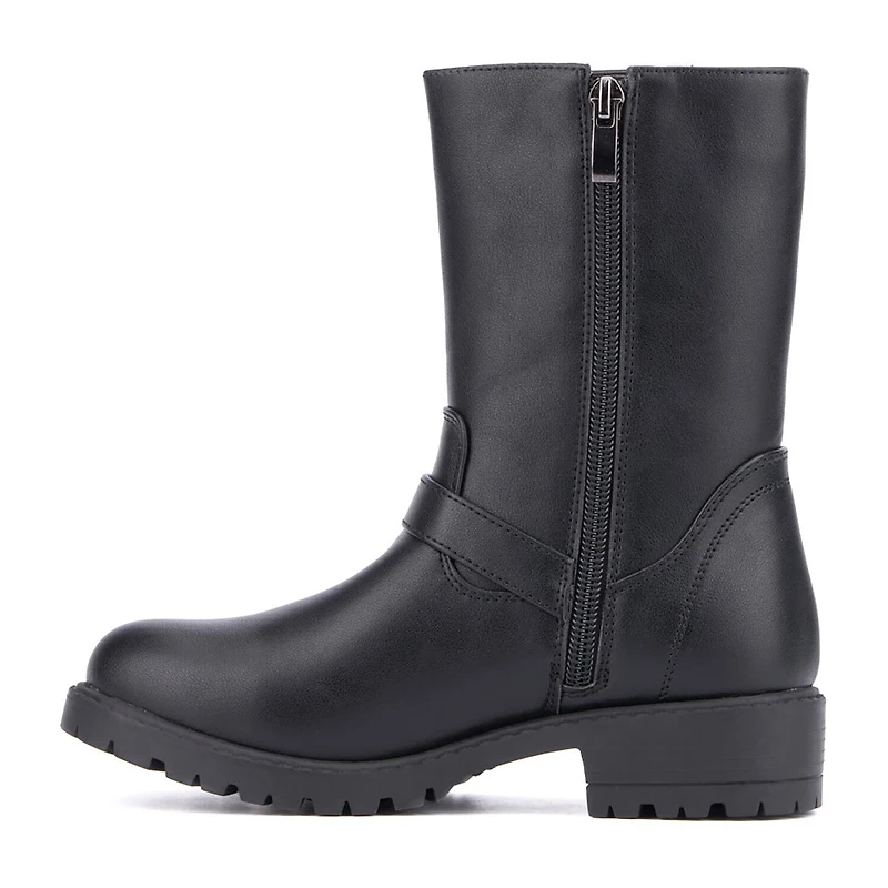 Olivia Miller Little & Big Kid Girls Moto Lug Sole Flat Heel Motorcycle Boots