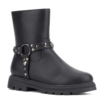 Olivia Miller Little & Big Kid Girls Harness Lug Flat Heel Chelsea Boots