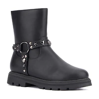 Olivia Miller Little & Big Kid Girls Harness Lug Flat Heel Chelsea Boots