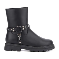 Olivia Miller Little & Big Kid Girls Harness Lug Flat Heel Chelsea Boots