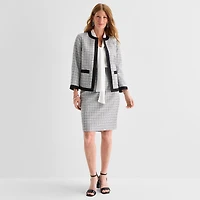 Black Label by Evan-Picone Tweed Womens Classic Fit Suit Jacket