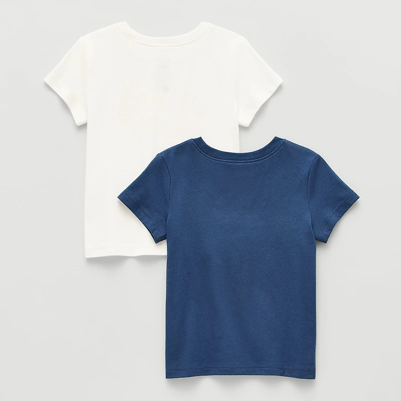 Okie Dokie Toddler & Little Girls Round Neck Short Sleeve Regular Fit 2-pc. Graphic T-Shirt