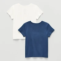 Okie Dokie Toddler & Little Girls Round Neck Short Sleeve Regular Fit 2-pc. Graphic T-Shirt