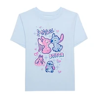 Little & Big Kid Girls Round Neck Short Sleeve Regular Fit Graphic T-Shirt