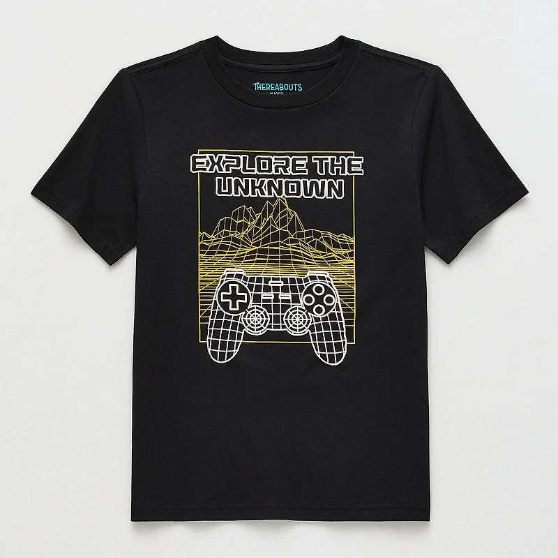 Thereabouts Little & Big Kid Boys Crew Neck Short Sleeve Regular Fit Graphic T-Shirt