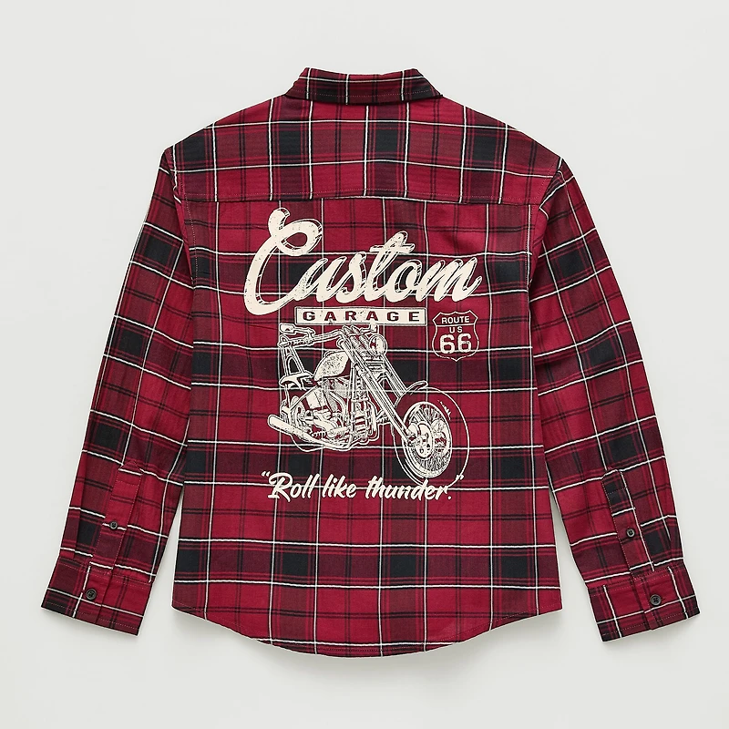 Thereabouts Little & Big Kid Boys Long Sleeve Cuffed Regular Fit Button-Down Shirt