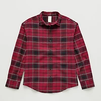 Thereabouts Little & Big Kid Boys Long Sleeve Cuffed Regular Fit Button-Down Shirt