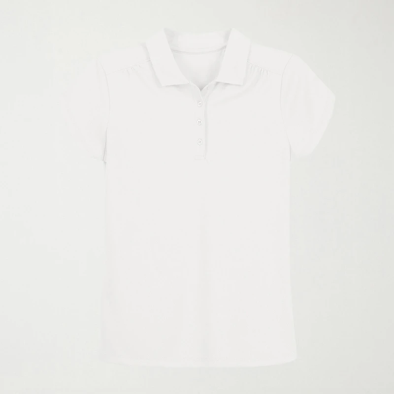 IZOD Performance Mesh Little & Big Kid Girls Short Sleeve Regular Fit Wrinkle Resistant Moisture Wicking Polo Shirt