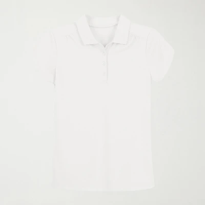 IZOD Performance Mesh Little & Big Kid Girls Short Sleeve Regular Fit Wrinkle Resistant Moisture Wicking Polo Shirt