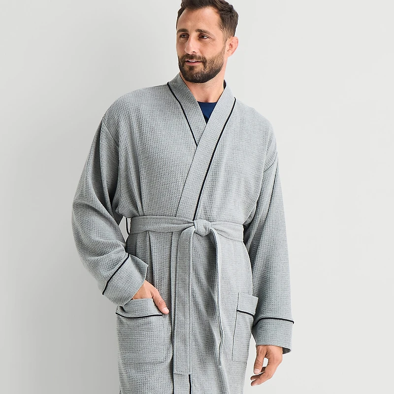 Stafford Waffle One Mens Long Sleeve Length Robe