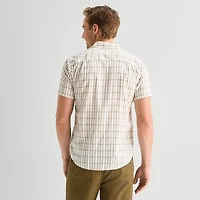 mutual weave Mens Short Sleeve Classic Fit Button-Down Shirt
