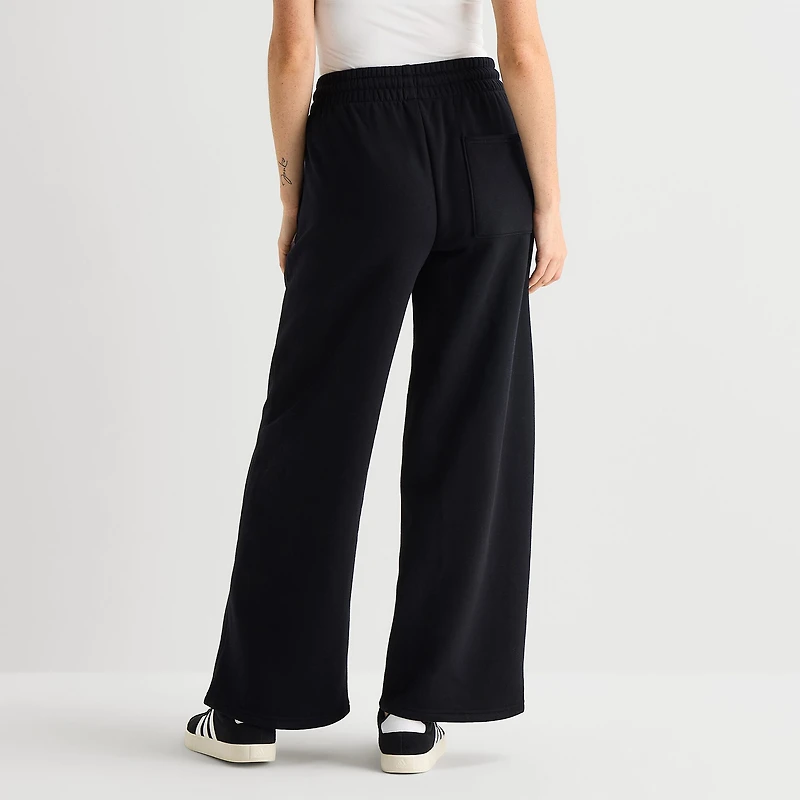 Arizona Womens Juniors Wide Leg Fleece Sweatpant