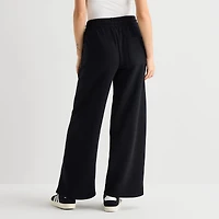 Arizona Womens Juniors Wide Leg Fleece Sweatpant