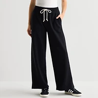 Arizona Womens Juniors Wide Leg Fleece Sweatpant