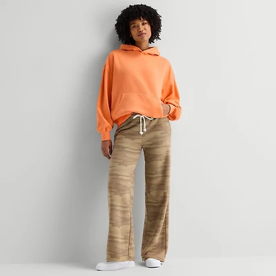 Arizona Womens Juniors Wide Leg Fleece Sweatpant