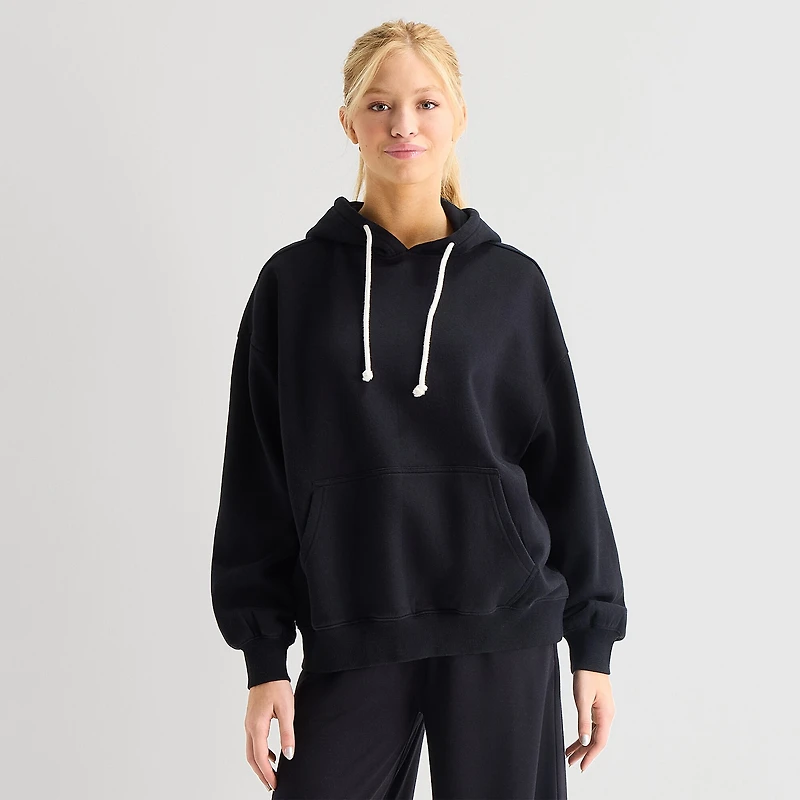 Arizona Womens Juniors Long Sleeve Fleece Hoodie