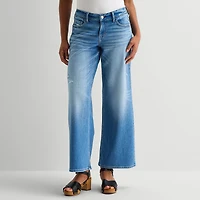Arizona Curvy Womens Juniors Low Rise Baggy Fit Jean