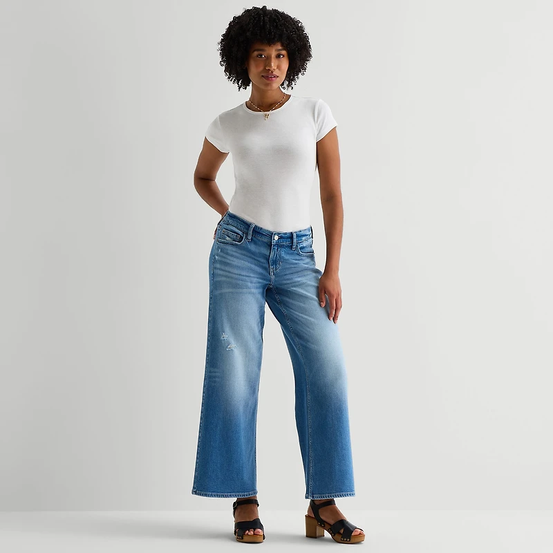 Arizona Curvy Womens Juniors Low Rise Baggy Fit Jean
