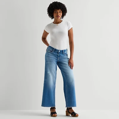 Arizona Curvy Womens Juniors Low Rise Baggy Fit Jean