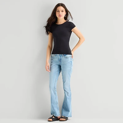 Arizona Womens Juniors Low Rise Bootcut Jean